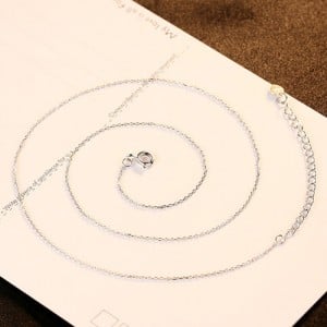 No Pendant 925 Sterling Silver Chain Minimalist Necklace