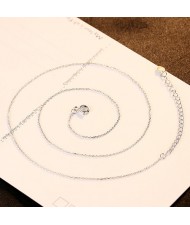 No Pendant 925 Sterling Silver Chain Minimalist Necklace
