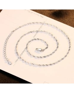 No Pendant Wave 925 Sterling Silver Chain Necklace
