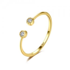 Wholesale Fashion Minimalist 14K Gold Plated 925 Sterling Silver Open-end Ring