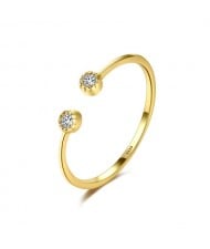 Wholesale Fashion Minimalist 14K Gold Plated 925 Sterling Silver Open-end Ring