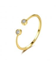 Wholesale Fashion Minimalist 14K Gold Plated 925 Sterling Silver Open-end Ring
