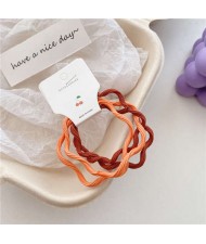 (3 Pieces)Candy Color Wavy Hair Rope High Elastic Girl HeadBands Set - Orange