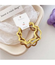 (3 Pieces)Candy Color Wavy Hair Rope High Elastic Girl HeadBands Set - Yellow