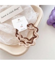 (3 Pieces)Candy Color Wavy Hair Rope High Elastic Girl HeadBands Set - Coffee