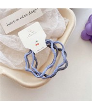 (3 Pieces)Candy Color Wavy Hair Rope High Elastic Girl HeadBands Set - Gray