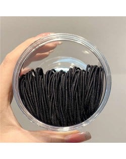 (100 Pieces)Black Basic Hair Rope High Elastic Girl HeadBands Set