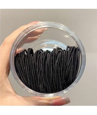 (100 Pieces)Black Basic Hair Rope High Elastic Girl HeadBands Set