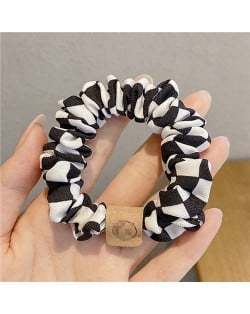 Korean Fashion Black and White Checkered Hair Band High Elastic Girl Headband