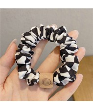 Korean Fashion Black and White Checkered Hair Band High Elastic Girl Headband