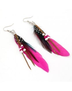 Extreme Graceful Feather Fashion Earrings - Rose
