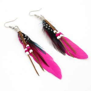 Extreme Graceful Feather Fashion Earrings - Rose