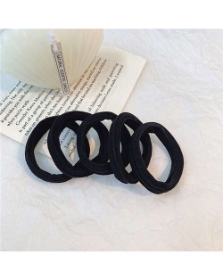 Summer High Elastic Girl Hair Band 5 Pieces Wholesale Set - Black