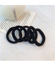 Summer High Elastic Girl Hair Band 5 Pieces Wholesale Set - Black