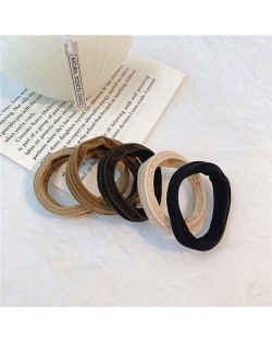 Summer High Elastic Girl Hair Band 5 Pieces Wholesale Set - Brown