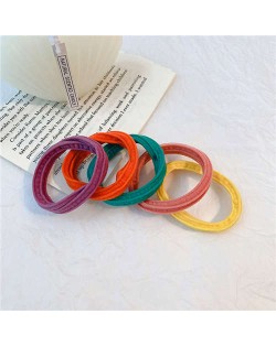 Summer High Elastic Girl Hair Band 5 Pieces Wholesale Set - Colorful