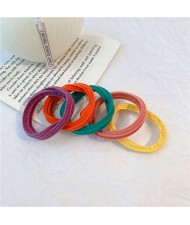 Summer High Elastic Girl Hair Band 5 Pieces Wholesale Set - Colorful