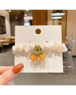 Korean Version Satin Cute Fruit Pendant Ladies Hairband - White