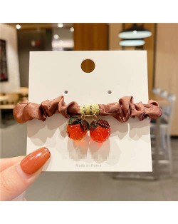 Korean Version Satin Cute Fruit Pendant Ladies Hairband - Brown