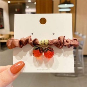 Korean Version Satin Cute Fruit Pendant Ladies Hairband - Brown