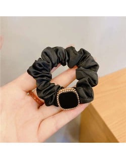 French Temperament Satin Girls Simple Hair Accessories Headband - Black