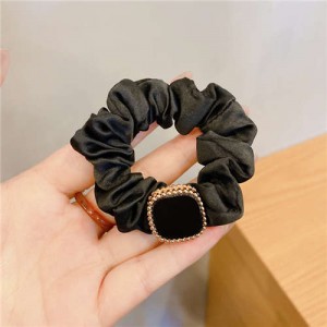 French Temperament Satin Girls Simple Hair Accessories Headband - Black