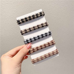 Thick Design Popular 5 Pieces Set Women Wholesale Hair Band - Houndstooth