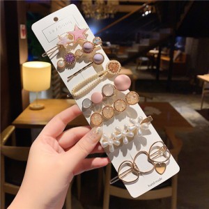 8 Pieces Set Fashion Hair Accessories French Style Cute Girl Hair Clips Set