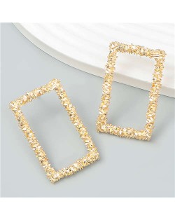 Minimalist Design Rectangle Shape U.S. High Fashion Women Alloy Earrings - Golden