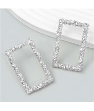 Minimalist Design Rectangle Shape U.S. High Fashion Women Alloy Earrings - Silver