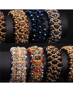 Cubic Zirconia Embellished Twig Design Women 18K Gold Plated Wholesale Fashion Bracelet