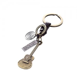 Vintage Guitar Pendant Punk Fashion Key Chain