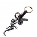 Punk Fashion Vintage Gecko Pendant Leather Decorated Key Chain/ Accessories