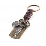 Punk Fashion Vintage Blade Pendant Leather Decorated Key Chain/ Accessories