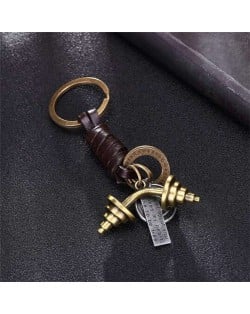 Dumbbell Pendant Vintage Fashion Key Chain/ Accessories - Copper