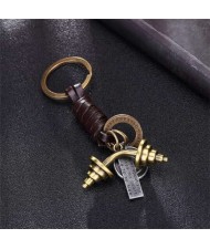 Dumbbell Pendant Vintage Fashion Key Chain/ Accessories - Copper