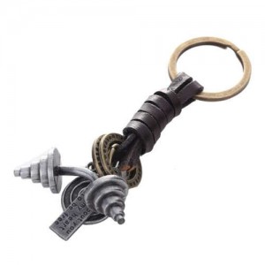 Dumbbell Pendant Vintage Fashion Key Chain/ Accessories - Silver