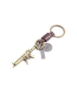 Mini Submachine Gun Pendant Vintage Fashion Key Chain