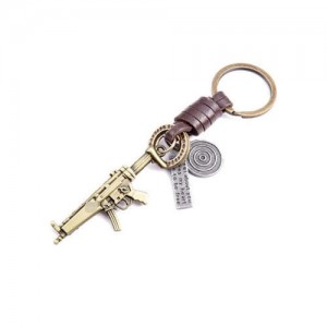 Mini Submachine Gun Pendant Vintage Fashion Key Chain