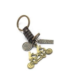 Vintage Tandem Bike Pendant Punk Fashion Key Chain/ Key Accessories