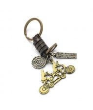 Vintage Tandem Bike Pendant Punk Fashion Key Chain/ Key Accessories