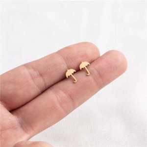 Umbrella Design U.S. High Fashion Stainless Steel Stud Earrings - Golden