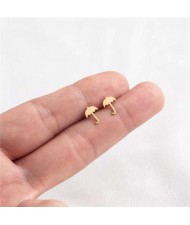 Umbrella Design U.S. High Fashion Stainless Steel Stud Earrings - Golden