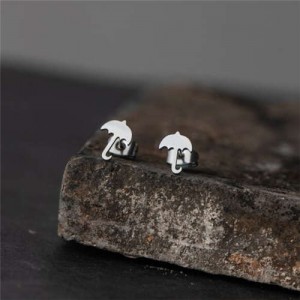 Umbrella Design U.S. High Fashion Stainless Steel Stud Earrings - Silver