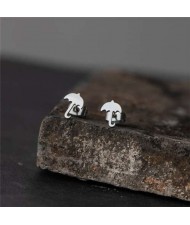 Umbrella Design U.S. High Fashion Stainless Steel Stud Earrings - Silver