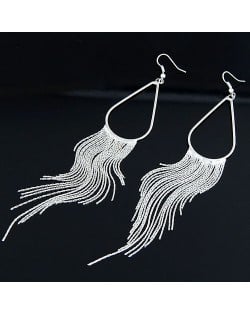 Fashion Tassel Earrings - Silver