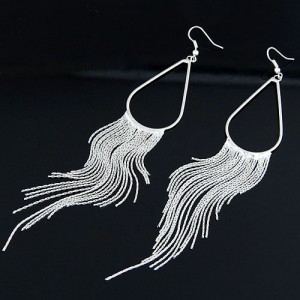 Fashion Tassel Earrings - Silver