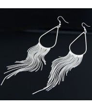 Fashion Tassel Earrings - Silver