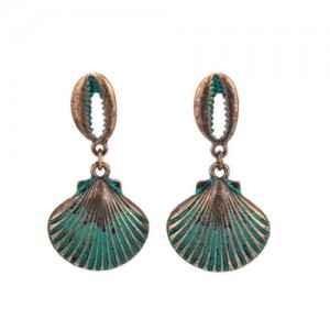 Vintage Seashell Design Vintage Fashion Ocean Jewelry Series Women Costume Earrings
