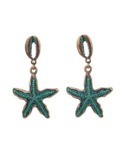 Vintage Starfish Design Unique Retro Fashion Ocean Jewelry Series Women Costume Earrings